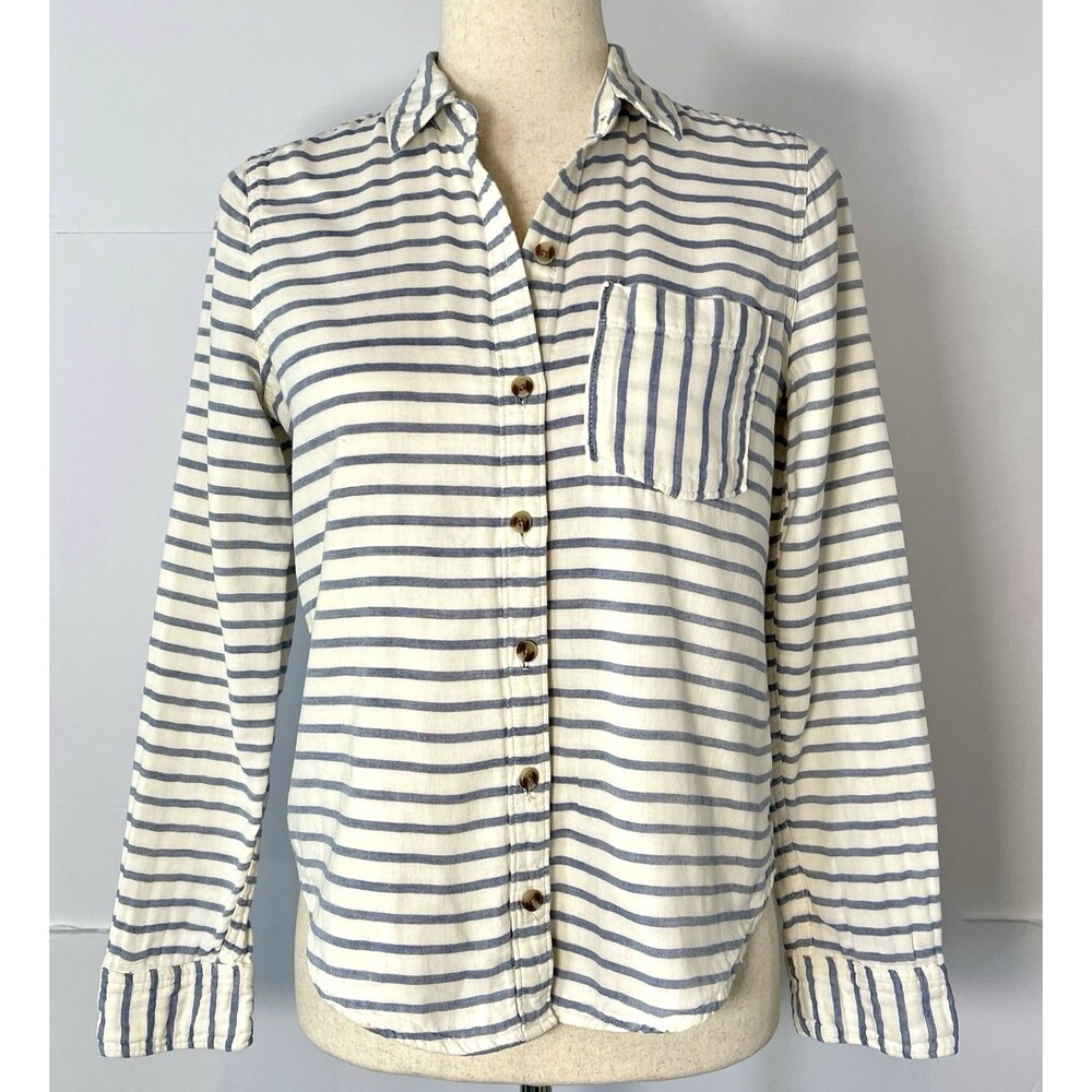 Abercrombie & Fitch buttoned nautical striped lightweight summer cool womens XS